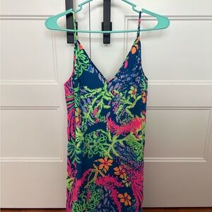Lilly Pulitzer Kids One Piece in Blue and Pink Tropical Print